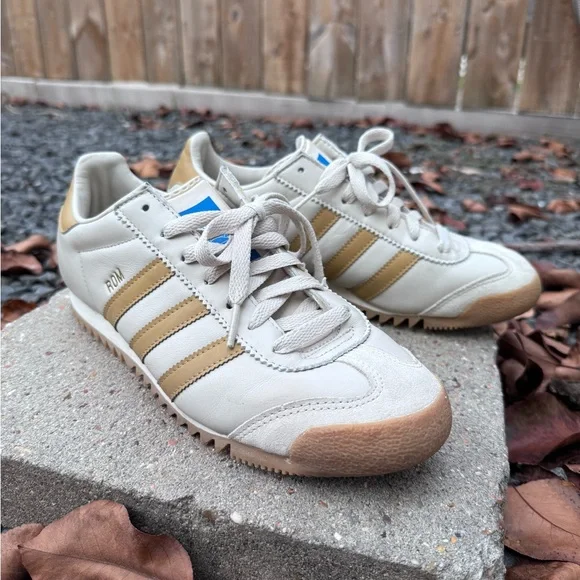 Adidas ROM Cream and Gold Sneakers sz 7 - Picture 2 of 5
